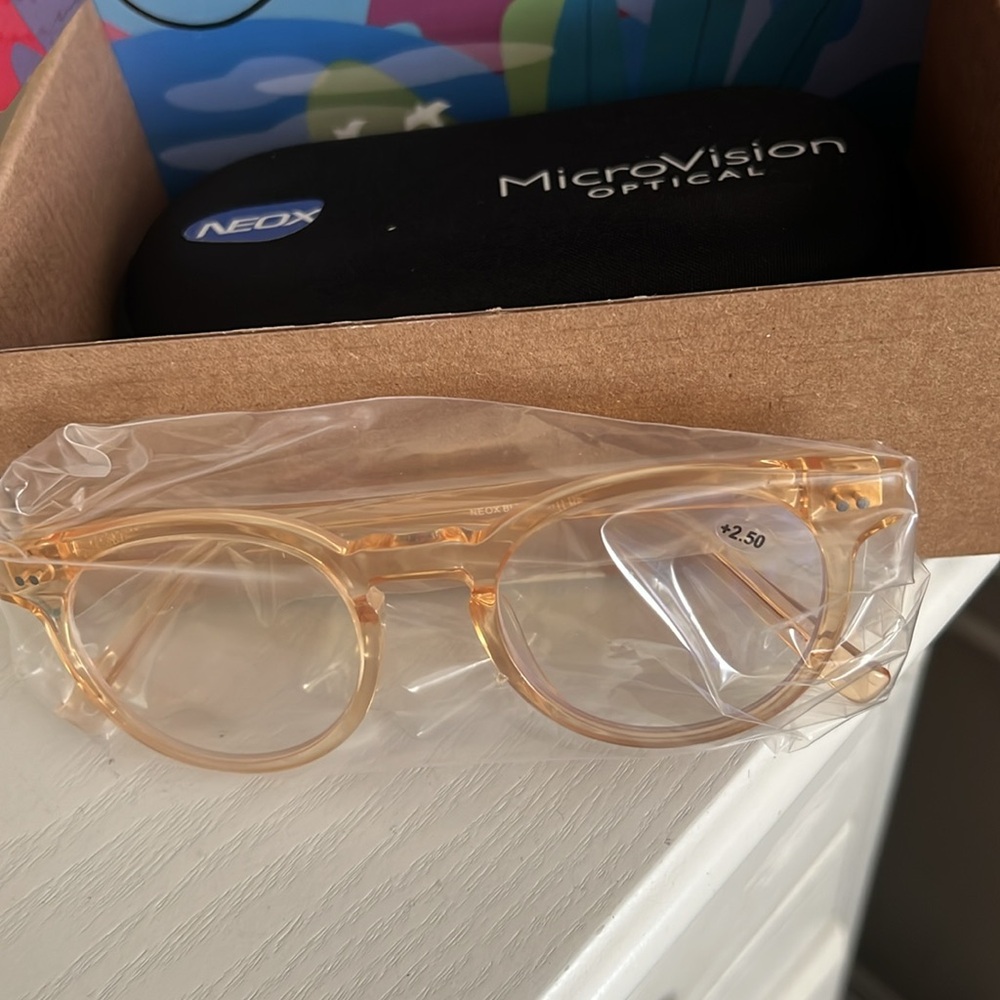 Micro vision Neox 2.5 Crystal Orange Reader Glasses